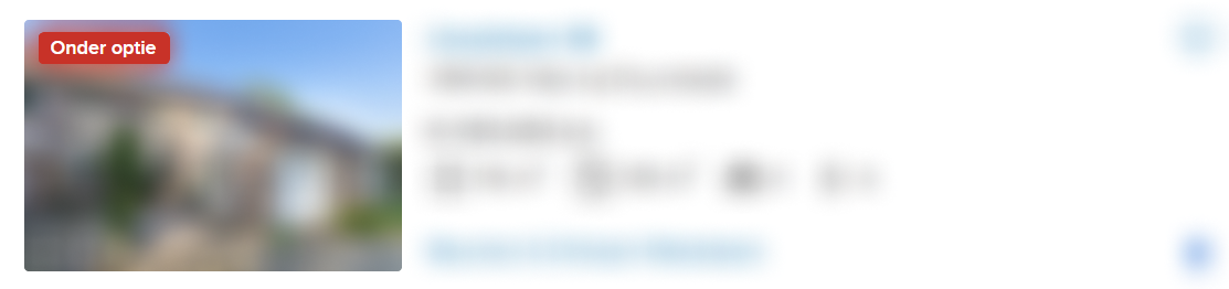 Screenshot van een woning op Funda dat onder optie staat.